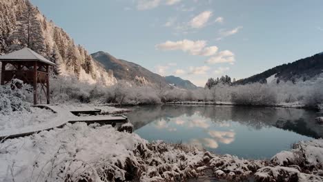 Zelenci-Quellen-An-Einem-Sehr-Kalten-Wintertag