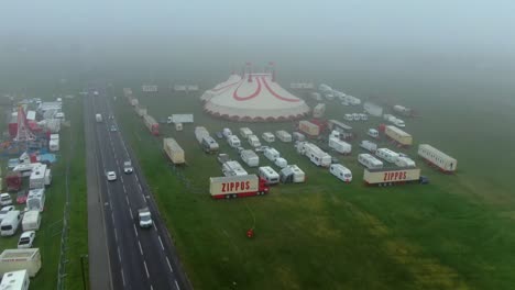 Drone-shot-of-beautiful-amusement-park-in-London