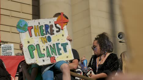 Youth-Climate-Strike-in-Sheffield-City-Centre-2019-in-front-of-the-City-Hall-with-speakers-and-representatives-young-and-students-and-older-adults