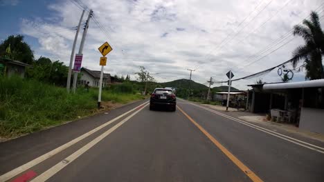 This-is-a-time-lapse-with-an-action-camera-mounted-in-front-of-the-truck,-driving-from-Pranburi-to-Hua-Hin-and-Hua-Hin-to-Bangkok-on-Phet-Kasem-Road