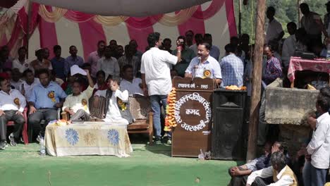 Indian-politicians-at-a-public-gathering-at-Uttarakhand,-India