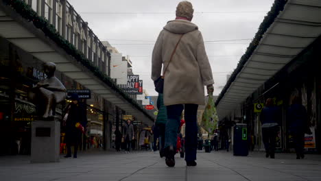 Compradores-Y-Peatones-Caminando-Por-La-Calle-Comercial-Lijnbaan
