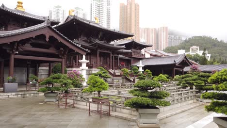 Nan-Lian-garden-in-the-heart-of-Hong-Kong,-Pan-right-shot