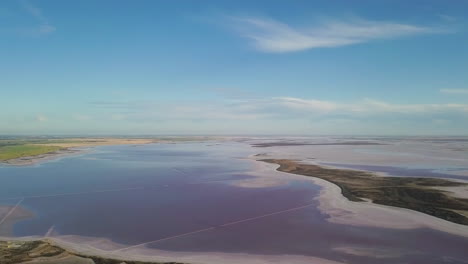 Lake-Tyrrell,-Australia,-Aerial-panoramic-over-the-colourful-salt-lake