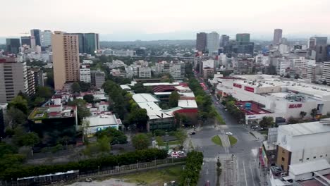 Vista-Aérea-De-Polanco,-Uno-De-Los-Barrios-Más-Lujosos-De-La-Ciudad-De-México