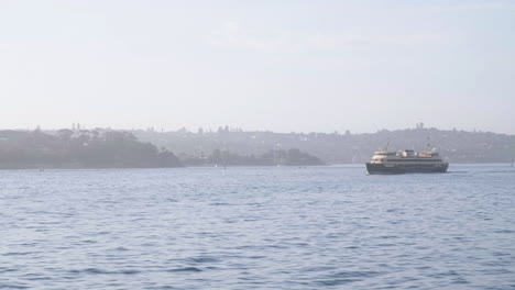 Kreuzfahrtschiff,-Das-Tagsüber-über-Den-Hafen-Von-Sydney-In-Sydney,-NSW,-Australien-Fährt