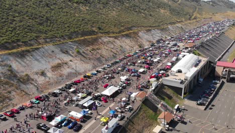 Aerial-Tracking-View-of-speedway