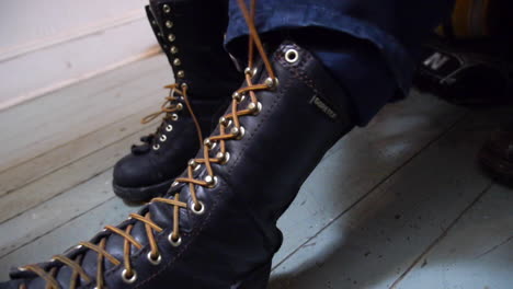 Man-Laces-Up-Heavy-Duty-Gore-Tex-Boots