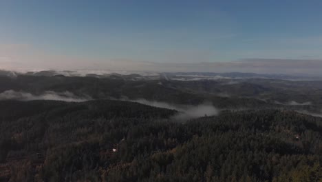 Aerial-Nature-shot-of-a-winter-day-in-Eugene-Oregon