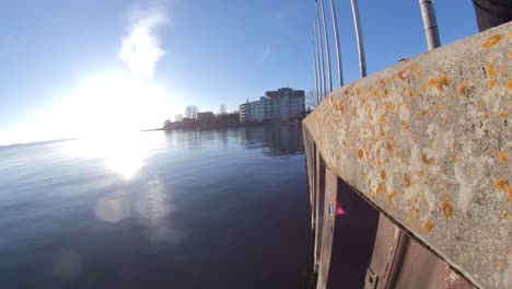Gimbal-walk-by-the-waterfront-dock--day-time