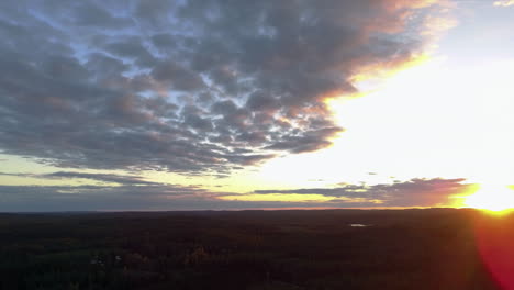 Aerial-footage-of-a-sunset-in-summer-Finland