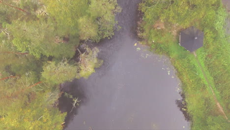 Aerial-video-of-beautiful-fishing-spot-on-a-riverside