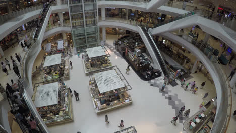 Nonthaburi-Thailand---Circa-A-wide-angle-timelapse-of-a-busy-shopping-mall-floor-from-above