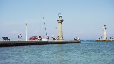 Harbour-entrance-of-rhodes-city-with-bronze-deer-instead-of-Colossus-of-Rhodes