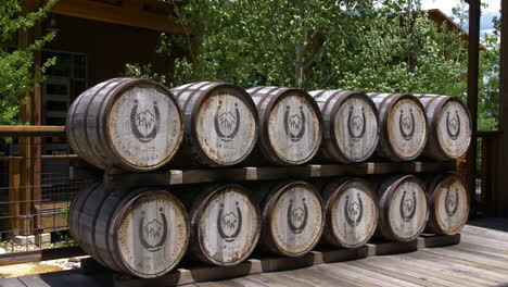 Stacks-of-Bourbon-Barrels-at-the-High-West-Distillery