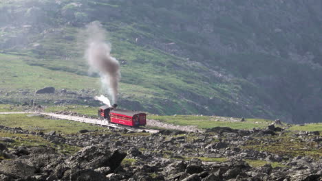 Conway,-New-Hampshire---July-4,-2019:-The-cog-railway-on-Mount-Washington-in-Conway,-New-Hampshire-on-July-4,-2019