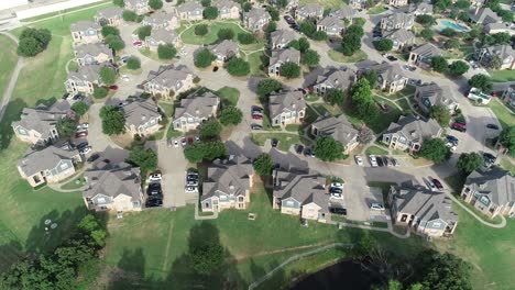 Aerial-flight-over-a-neighborhood-in-Denton-Texas