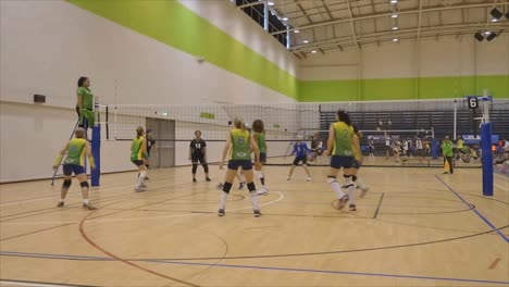 Aufnahme-Von-Volleyballspielerinnen-über-Jahren,-Die-Sich-Im-World-Master-Game-Im-Waitakere-Trust-Stadium-Versammeln