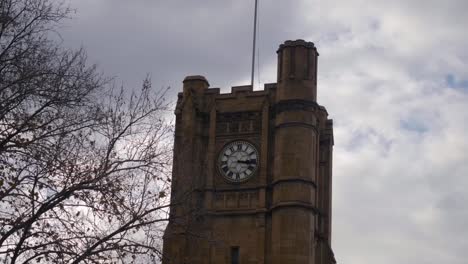 Antiguo-Edificio-De-Artes-Torre-Del-Reloj,-Universidad-De-Melbourne-Universidad-De-Melbourne-Torre-Del-Reloj