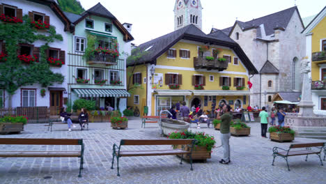 Hallstatt-österreich,-Circa:-Altstadt-Hallstatt-In-österreich