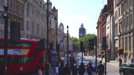 London-England,-circa-:-trafalgar-square-in-London,-United-Kingdom