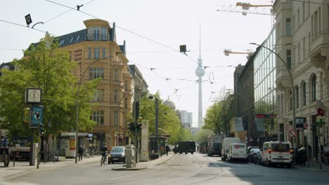 Time-Lapse-of-Busy-Intersection-in-Berlin-on-Beautiful-Spring-Day