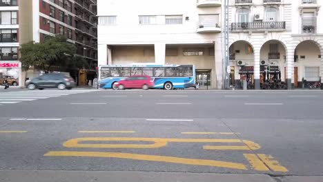 Cityscape-seen-from-bus-stop-in-Buenos-Aires