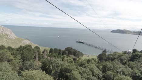 Colourful-cable-car-tourism-attractions-transportation-overlooking-scenic-Llandudno-promenade