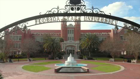 Aerial-Shot-of-the-Westcott-Building-at-FSU-in-Tallahassee,-Florida-USA