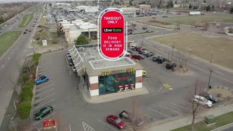 Uber-Eats-delivery-only-Motion-Graphic-displayed-on-top-of-aerial-footage-of-Mcdonald's