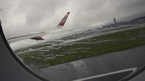 Despegue-Y-Vuelo-Del-Avión-Desde-El-Aeropuerto-De-Amsterdam-Ue-A-Manchester-Uk