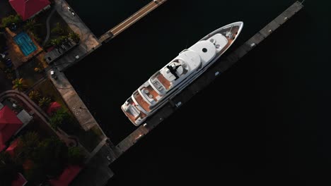 Epic-aerial-from-above-a-mega-yacht-in-the-Harbour-in-Grenada