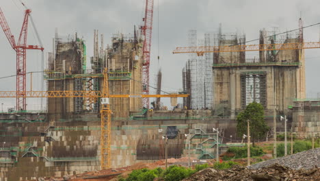 Time-lapse,-construction-of-Belo-Monte-dam,-Belem,-Para,-Brazil