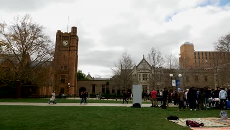 Altes-Kunstgebäude-Uhrturm,-Universität-Melbourne-Uhrturm-Der-Universität-Melbourne