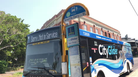 Brisbane-City-Glider-Bus-Waits-at-Bus-Stop