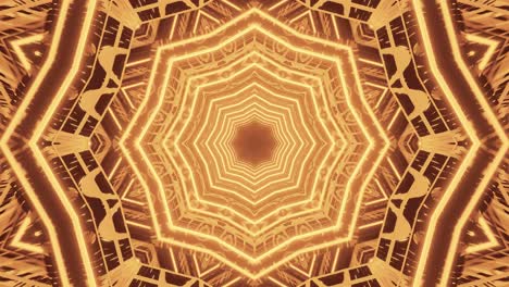 Motion-graphics-sci-fi:-golden-octagon-star-design-and-pattern-movements