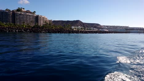 Panoramic-view-to-Gran-Canaria-coast,-near-of-Puerto-Rico