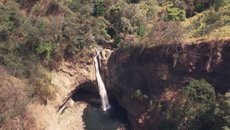 Drone-elevation-of-big-waterfall