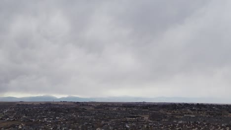 Drone-hyperlapse-of-a-storm-moving-into-Greeley,-Colorado