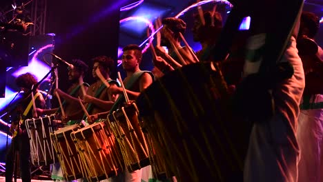 A-group-of-artists-performing-Chenda-Melam-Singari-Melam-at-an-architectural-college-fest-in-Kerala