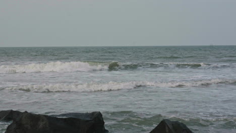 Sea-surface-with-calm-waves-in-summer-day-for-backdrop-or-background