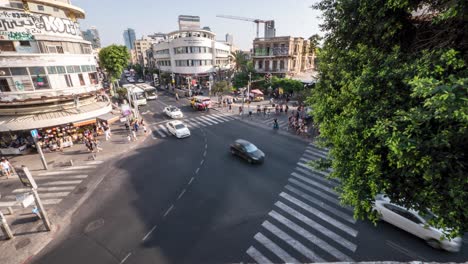 Intersección-De-La-Calle-Sheinkin-Y-La-Calle-Allenby-En-Tel-Aviv