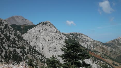 Static-shot-of-the-mountain-top-of-Dasos-Stenis-in-Greece