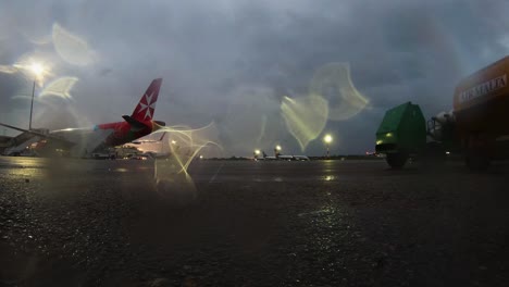 Aeropuerto-De-Malta-En-Un-Día-Lluvioso