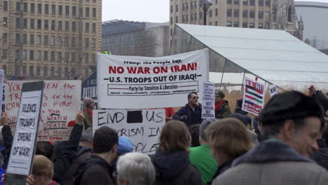 In-Philadelphia,-PA,-man-speaks-to-protestors-gathered-at-City-Hall-concerning-the-death-of-Qassem-Soleimani-in-Iran-by-US-Government-and-Trump
