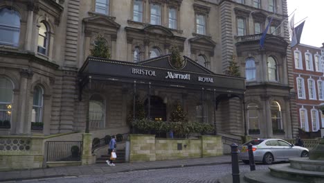 Bristol,-Somerset,-Reino-Unido,-Hermosa-Fachada-Del-Estilo-Victoriano-Bristol-Marriott-Royal-Hotel