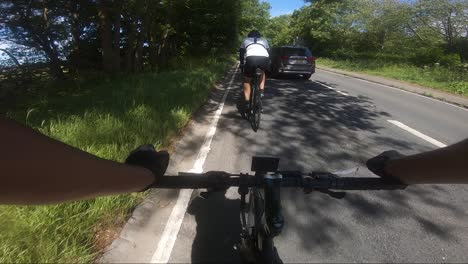 POV-Cycling-On-Amersham-Road-A404-Overtaking-Traffic-Going-Past