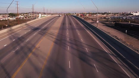 Aerial-view-of-the-wide-bridge-road-over-the-rail-yard-in-San-Pedro