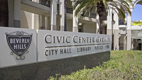 Civic-Center-Garage-Schild-Im-Rathaus-Von-Beverly-Hills