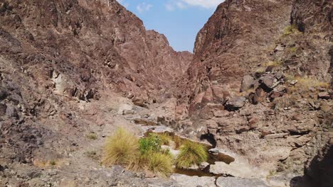 Group-of-friends-enjoy-a-natural-freshwater-pool-in-the-middle-of-a-dry-arid-wadi-valley